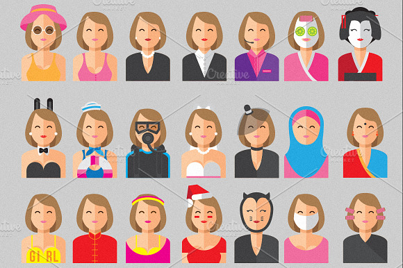 Smiley Woman Avatars (Intro Sale)