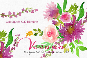 Verona - Watercolor Floral Set