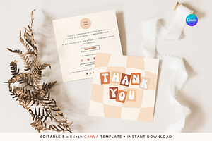 Retro Thank you Card Template, a Business Card Template by Hellohastore