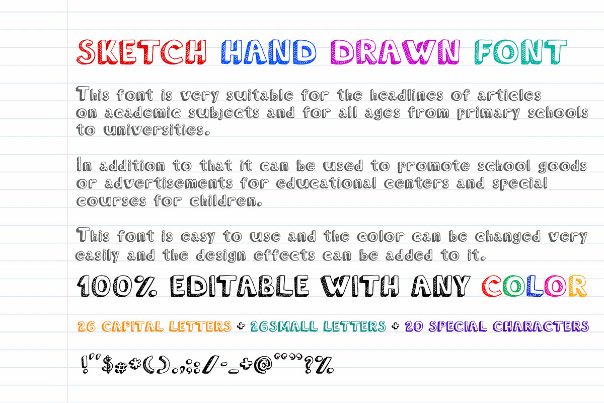 Sketch Hand Drawn Font, a Script Font by OWPictures (Photo 3 of 5)