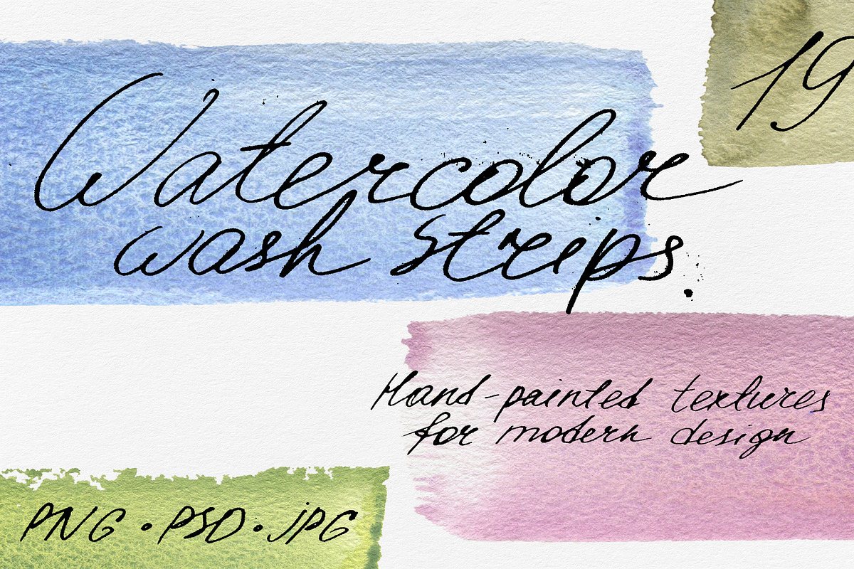 Granulated Watercolor Wash Strips, a Background Graphic by NATASHA CHU (Photo 1 of 11)