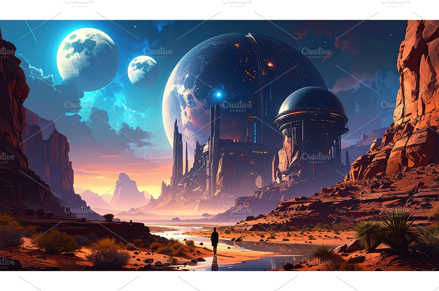 A fantastical alien landscape with, an Architecture Photo by Igor Tichonow