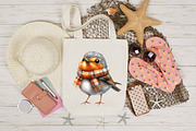 Autumn American Robin Bird Clipart, an Illustration by CreationArt (Thumbnail 4 of 9)