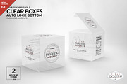 Clear Lock Bottom Boxes Mockup, a Cups & Container Mockup by INCDesign (Thumbnail 1 of 9)