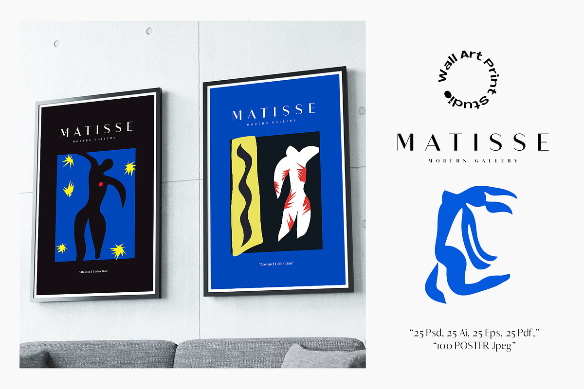 Matisse Modern Gallery 2, a Background Graphic by Wall Art Print Studio (Photo 8 of 11)