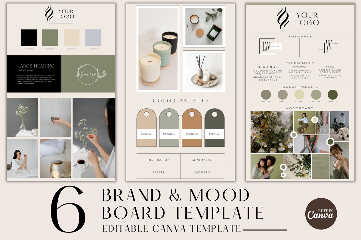 Elegant Brand & Mood Board Templates, a Social Media Template by Daily Creative (Photo 1 of 7)