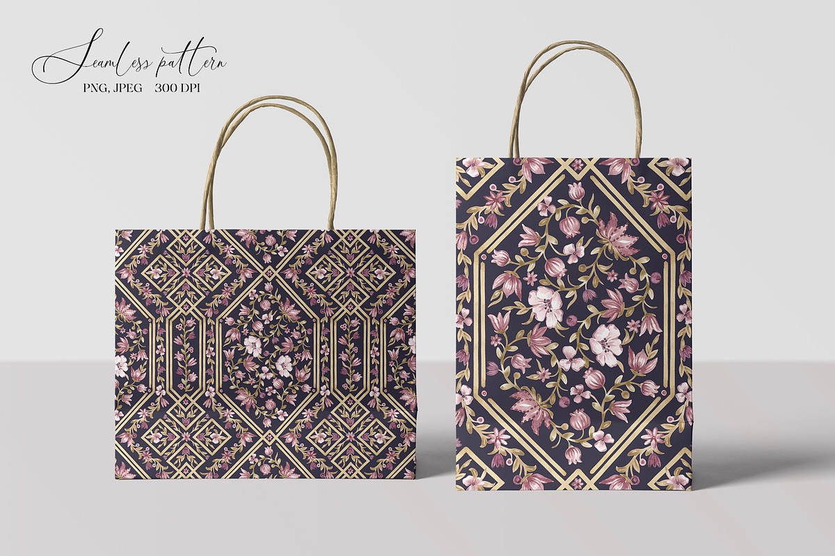 Vintage Floral Trellis Pattern, a Pattern Graphic by SirenaArt (Photo 14 of 17)