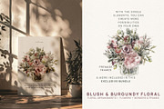 Blush & Burgundy Watercolor Flowers, a Texture Illustration by slowlivecreate (Thumbnail 6 of 6)