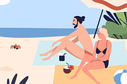 Couple on sea beach in summer, a Person Illustration by Good Studio (Thumbnail 2 of 3)