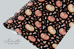 Watercolor Fall Pumpkins Pattern