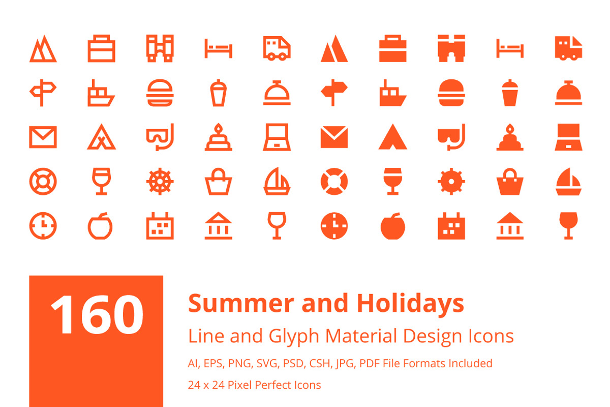 Summer and Holidays Material Icons, a Solid Icon by Creative Stall (Photo 1 of 4)