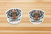 Salmon Fishing Bear Mascot Emblem, a Branding & Logo Template by Judsart (Thumbnail 3 of 3)
