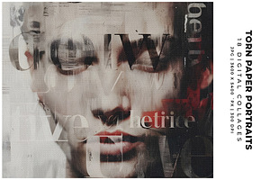 Torn Paper Portraits Collages