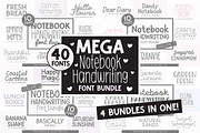 MEGA NOTEBOOK HANDWRITING Font Bundl, a Handwritten Font by Blush Font Co. (Thumbnail 1 of 5)