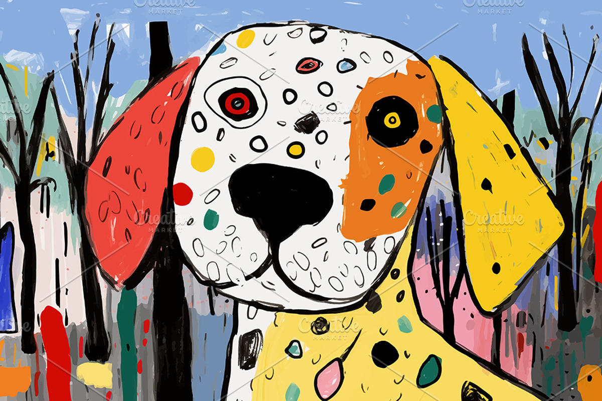 Dog Portrait - children's drawing, an Animal Illustration by Sybillla
