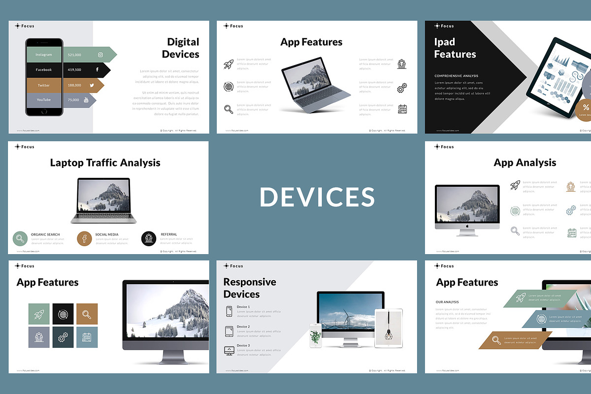 Focus PPT Design [135 Unique Slides], a Presentation Template by MotoCMS (Photo 7 of 8)