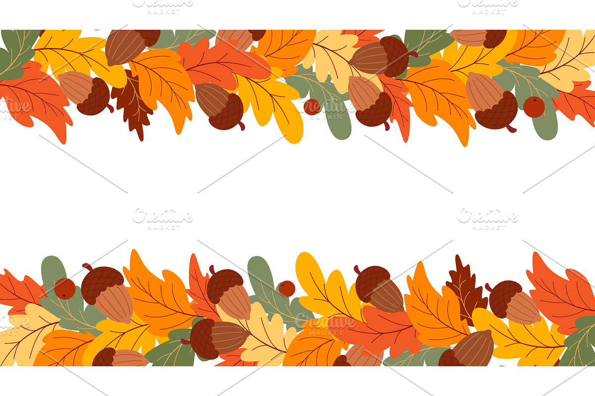 Horizontal autumn template with, an Illustration by Tati_Kli