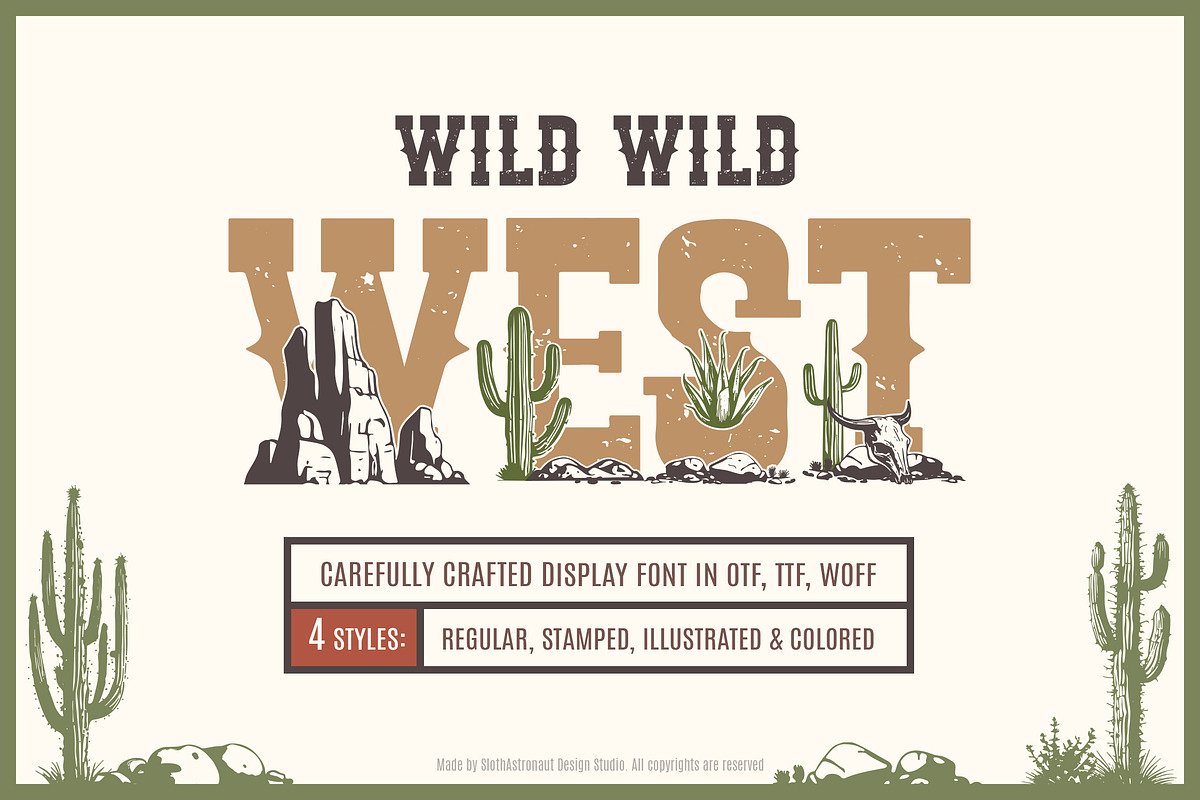 Wild Wild West. Color Font (4styles), a Serif Font by Cosmic Store (Photo 1 of 8)