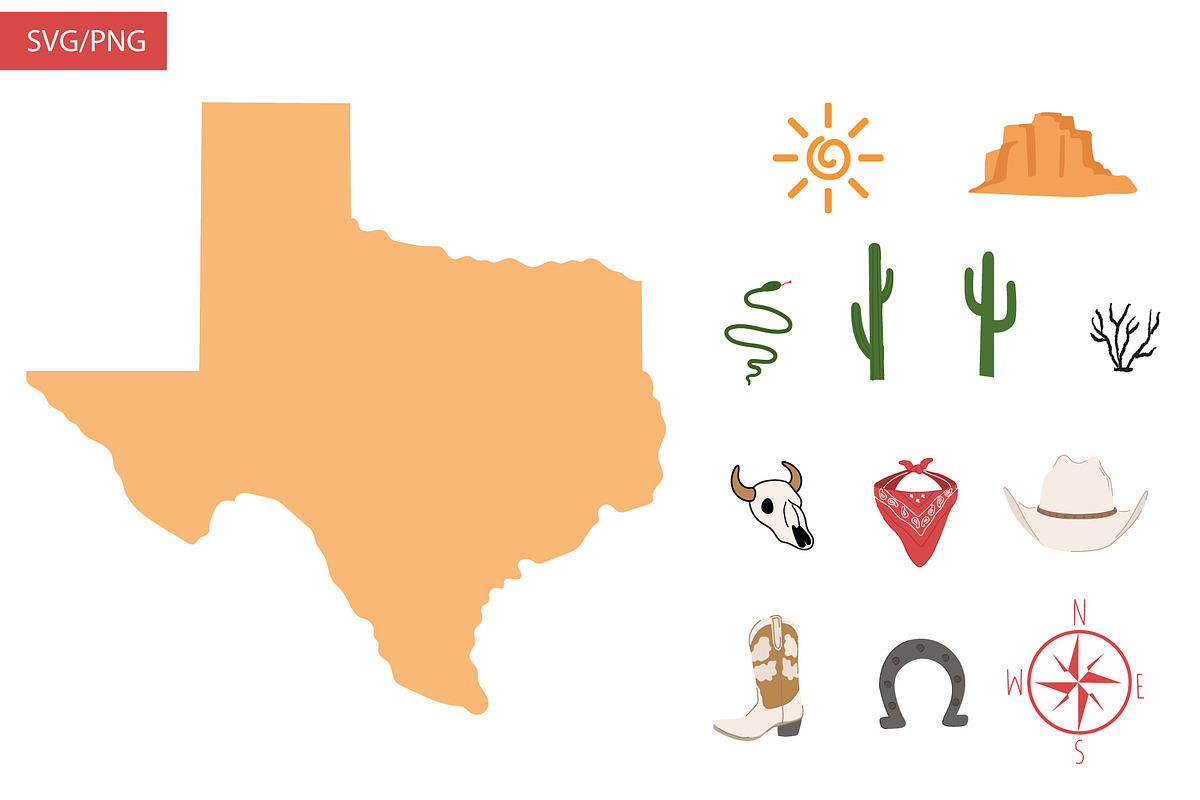 Cute Texas Map, an Illustration by Milota (Photo 2 of 3)