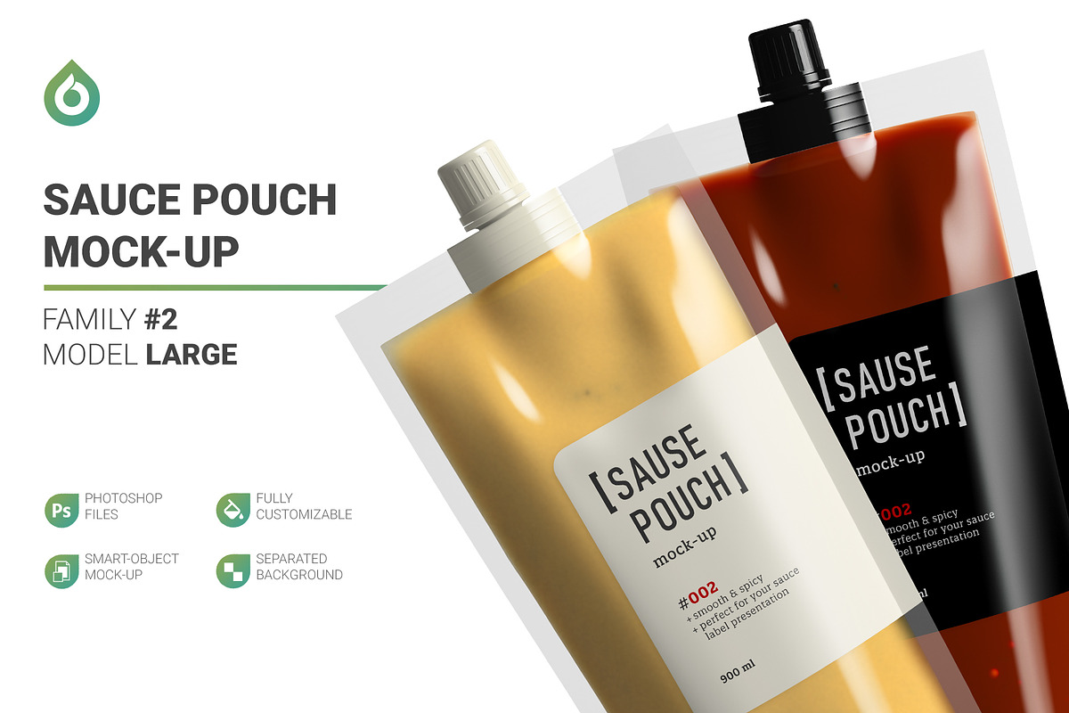 Sauce Doypack Pouch Mockup, a Cups & Container Mockup by AY Mock-Ups (Photo 1 of 13)