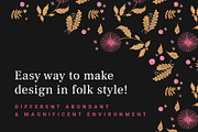 Floral Folklore Pattern Aid Kit, a Texture Graphic by Folkheart (Thumbnail 3 of 6)