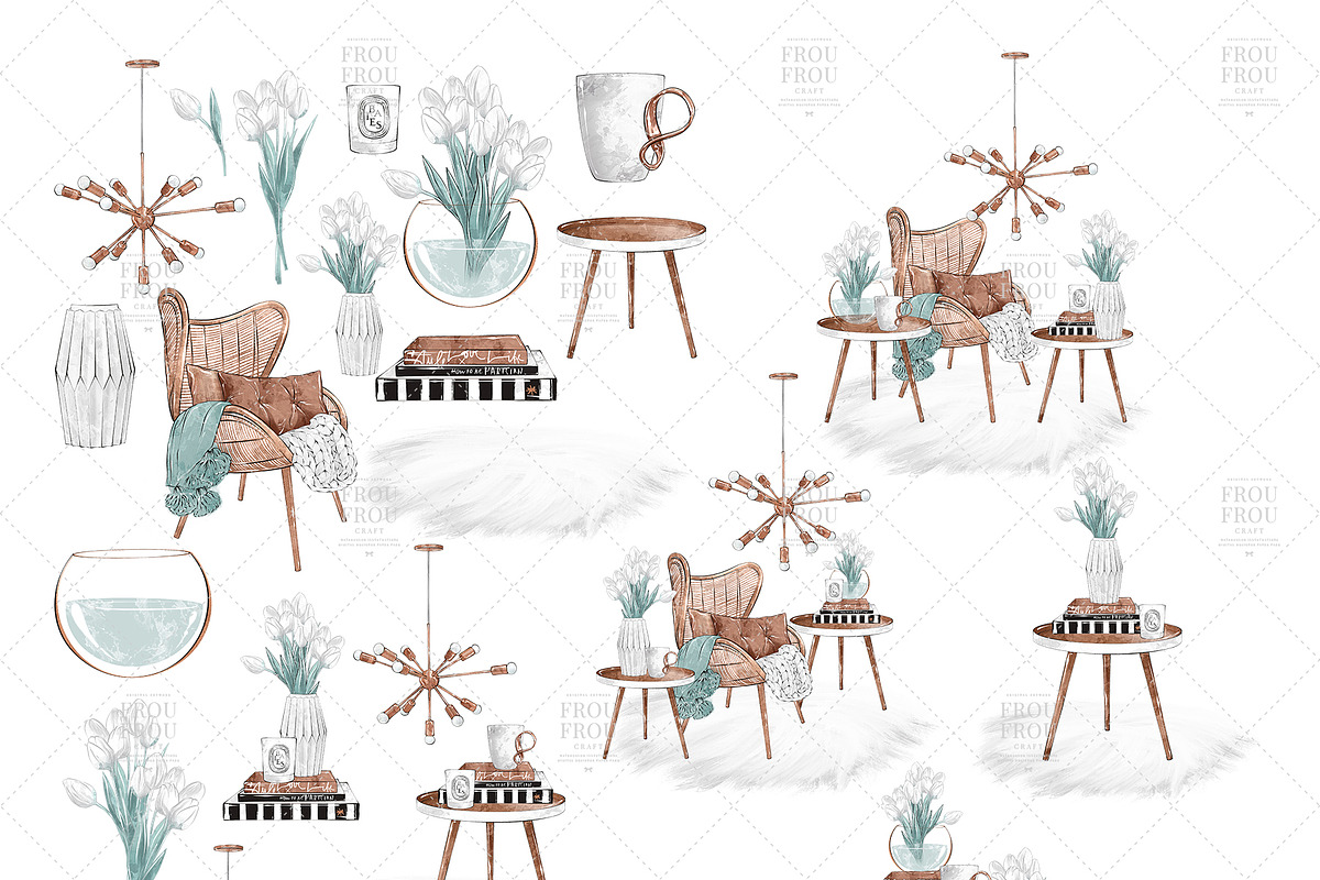 Hygge Interior Home Clipart, an Illustration by Frou Fou Craft (Photo 7 of 7)