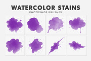25 Watercolor Stains Brushes, a Brush Add-On by AB-TheDesigner (Thumbnail 2 of 4)