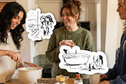 Women's Friendship: Vector Line Art, a Person Illustration by divanovskaya_nv (Thumbnail 5 of 15)