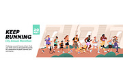 People running marathon + banner, a Sport Illustration by PaperTrident (Thumbnail 3 of 4)