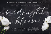 Midnight Bloom Script +18 Free Logos, a Script Font by Pink Coffie (Thumbnail 1 of 15)