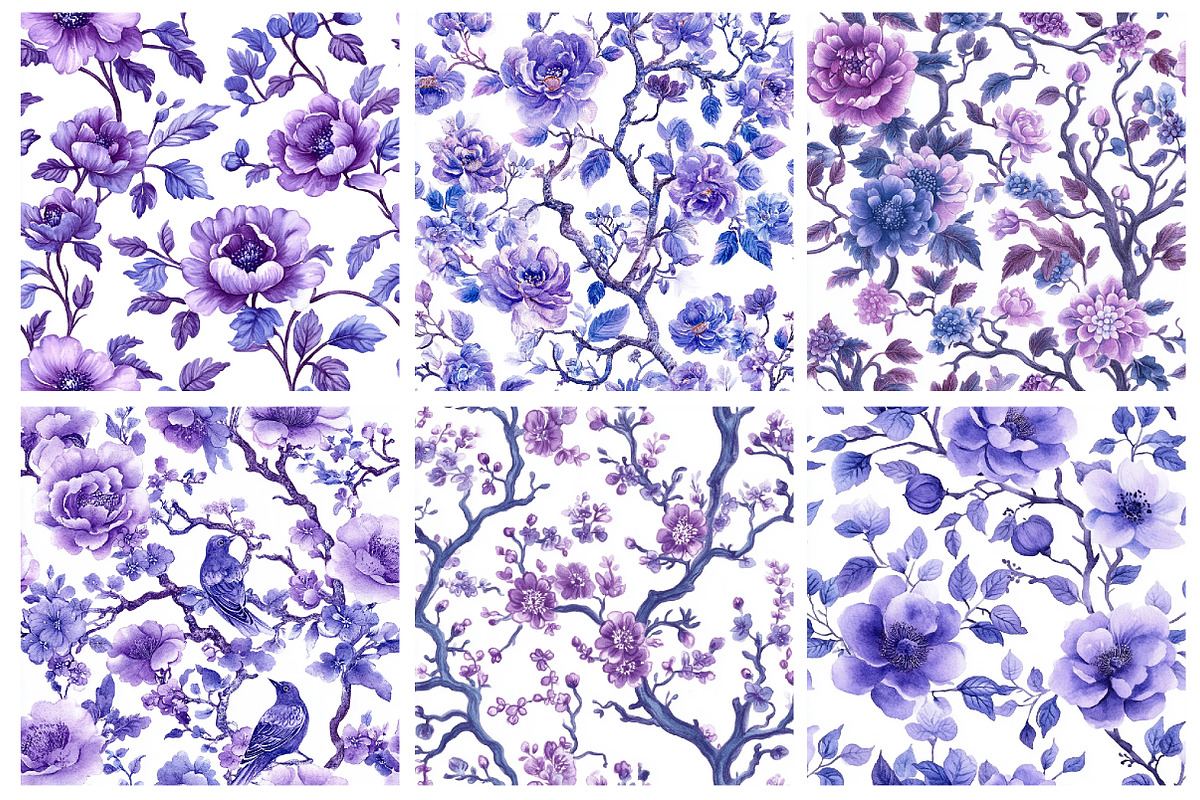 Toile Elegance Chinoiserie Floral, a Pattern Graphic by SinaCreation (Photo 3 of 4)