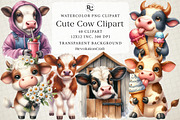 Cute Cow Sublimation Clipart, an Illustration by OK Design (Thumbnail 1 of 5)