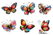 Whimsical buterfly clipart, an Illustration by CreationArt (Thumbnail 4 of 5)