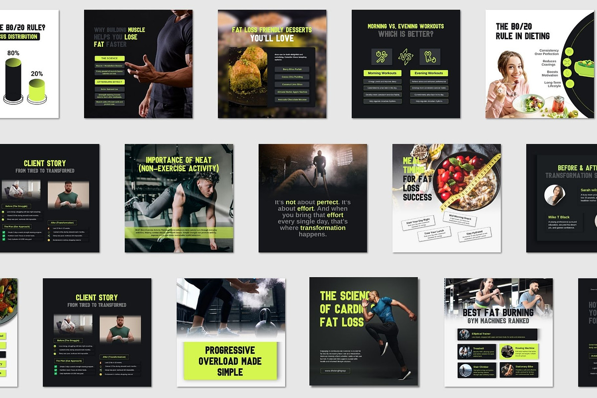 Canva Gym & Fitness Instagram Post, a Social Media Template by TheBrightGrap (Photo 11 of 17)