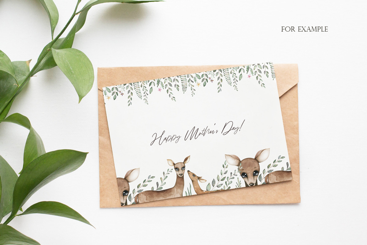 Watercolor deer set, an Animal Illustration by OrangePeafowlArt (Photo 7 of 12)