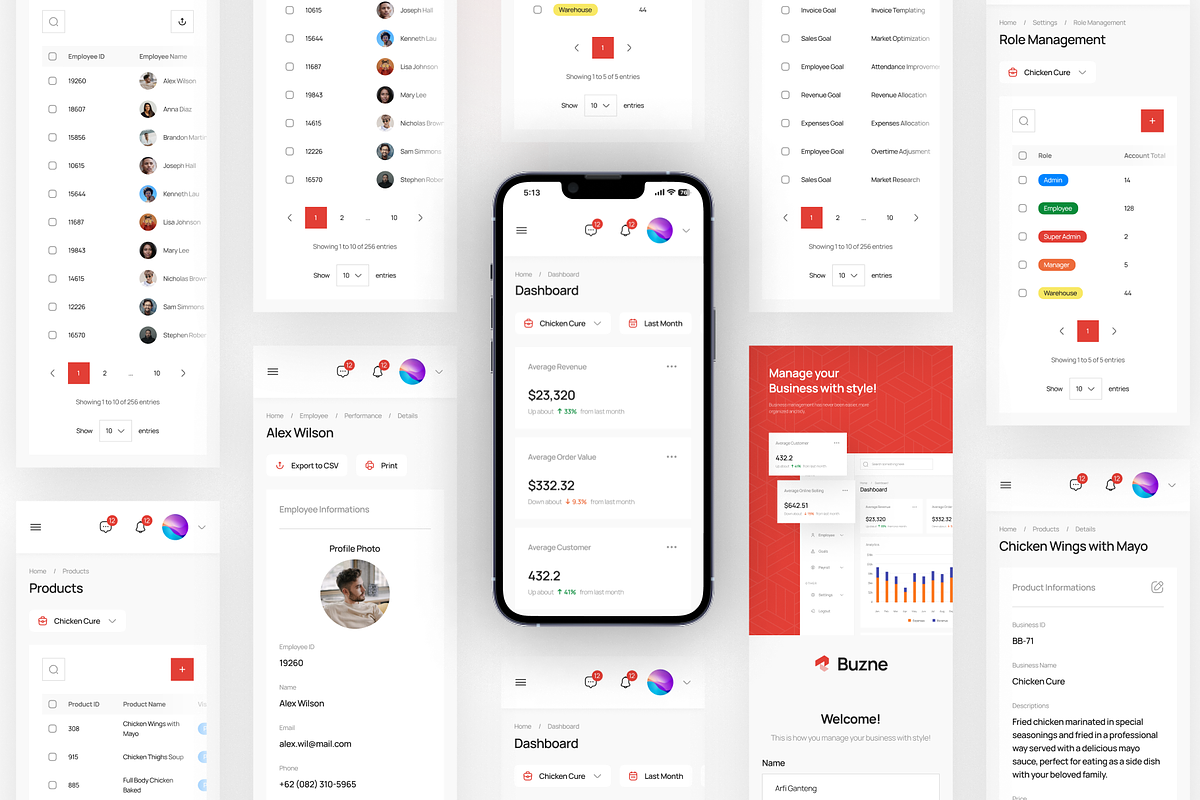 Buzne-Business Management Dashboard, an UI Kit Template by pickolabstudio (Photo 4 of 6)