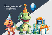 Baby Dino Party Watercolor Clipart, an Animal Illustration by Primrose Blume (Thumbnail 2 of 8)