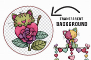 Whimsical Valentine’s Day Cat Clipar, an Illustration by Libby Wishes (Thumbnail 2 of 7)