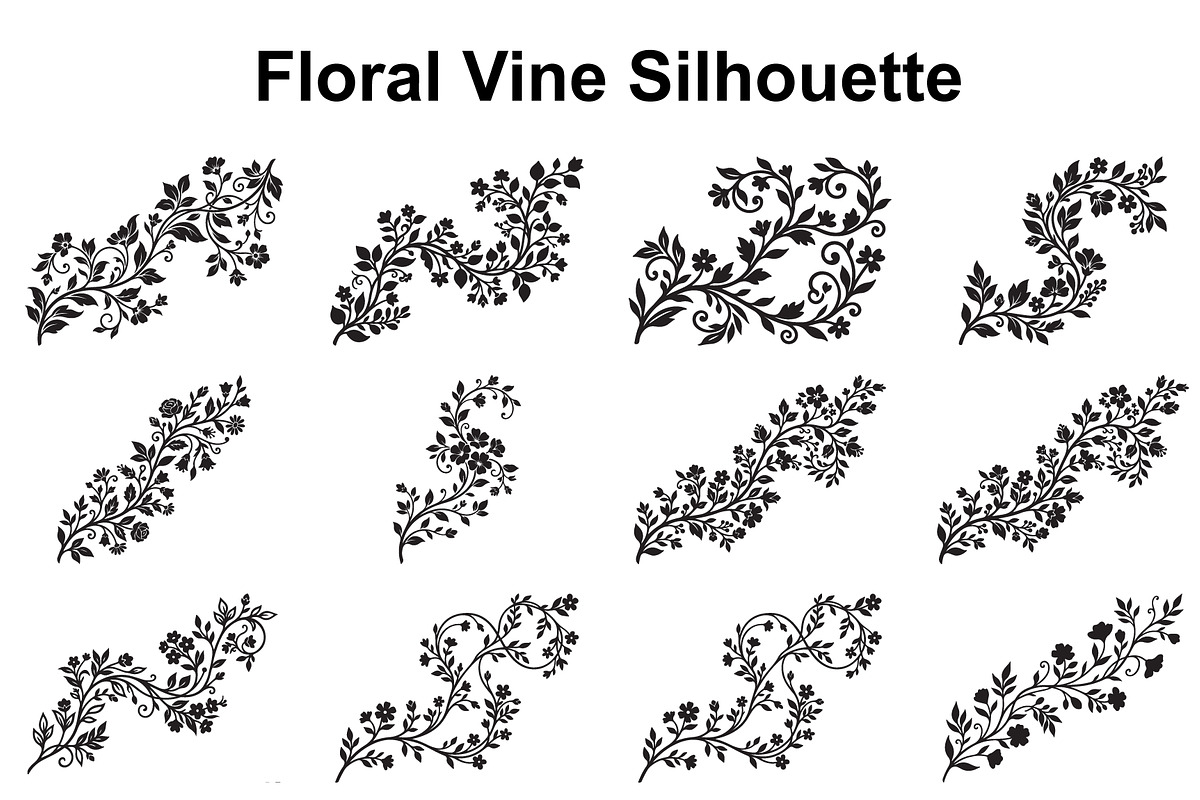 Elegant Floral Vine Silhouette, an Object Graphic by Creativeshirt (Photo 1 of 3)