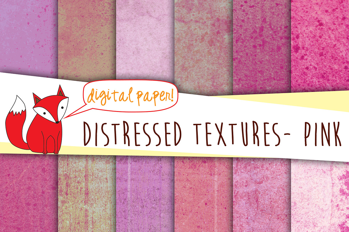 Distressed Digital Paper- Pink, a Background Graphic by Foxy Digital Paper