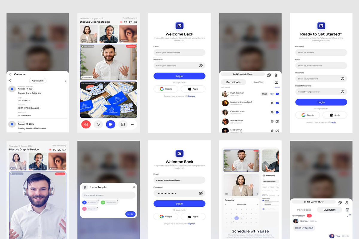 MeetOn Video Conference Dekstop App, an UI Kit Template by Lumina_ui_ux202 (Photo 4 of 7)