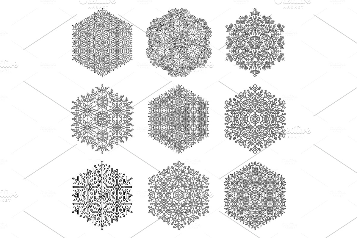 Set of Vector Snowflakes, an Object Graphic by FineArtStudio (Photo 1 of 3)