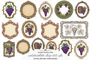 Vintage Grapes Label Printable, an Illustration by GatewayDesign (Thumbnail 1 of 6)