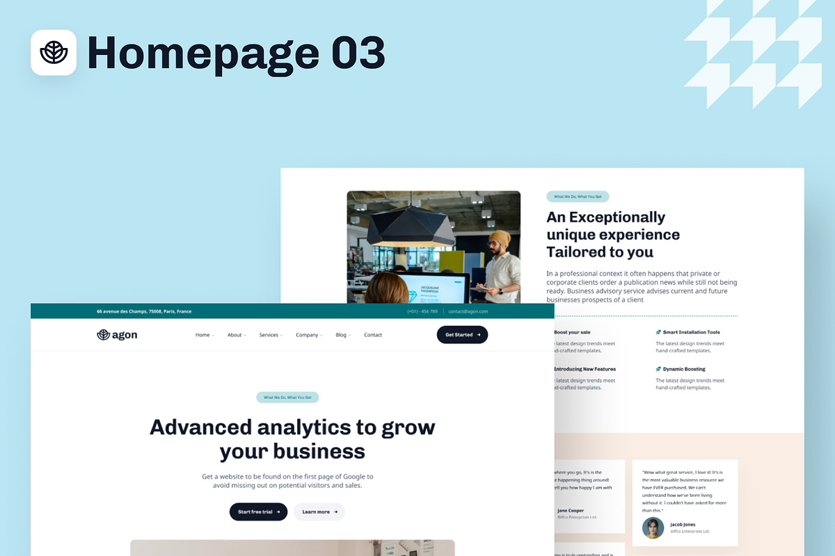 Agon - Multipurpose Agency Template, a HTML Template by AliThemes (Photo 3 of 8)