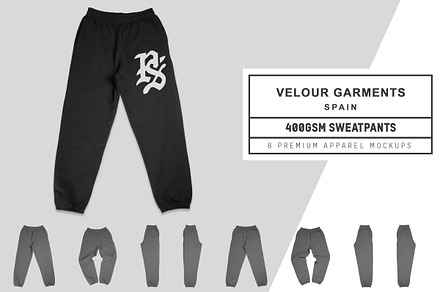Velour Garments 400GSM Sweatpants, a Bottom Mockup by Pixel Sauce™