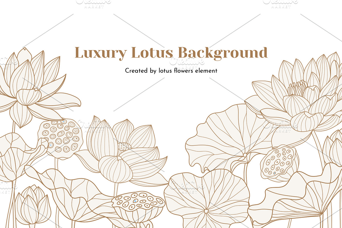Lotus hand drawn vector set, a Seasonal Illustration by Vectorwins Premium Shop (Photo 4 of 4)