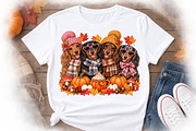 Fall Autumn Cute Dachshund Dog Lover, a Seasonal Illustration by Watercolor design (Thumbnail 3 of 3)