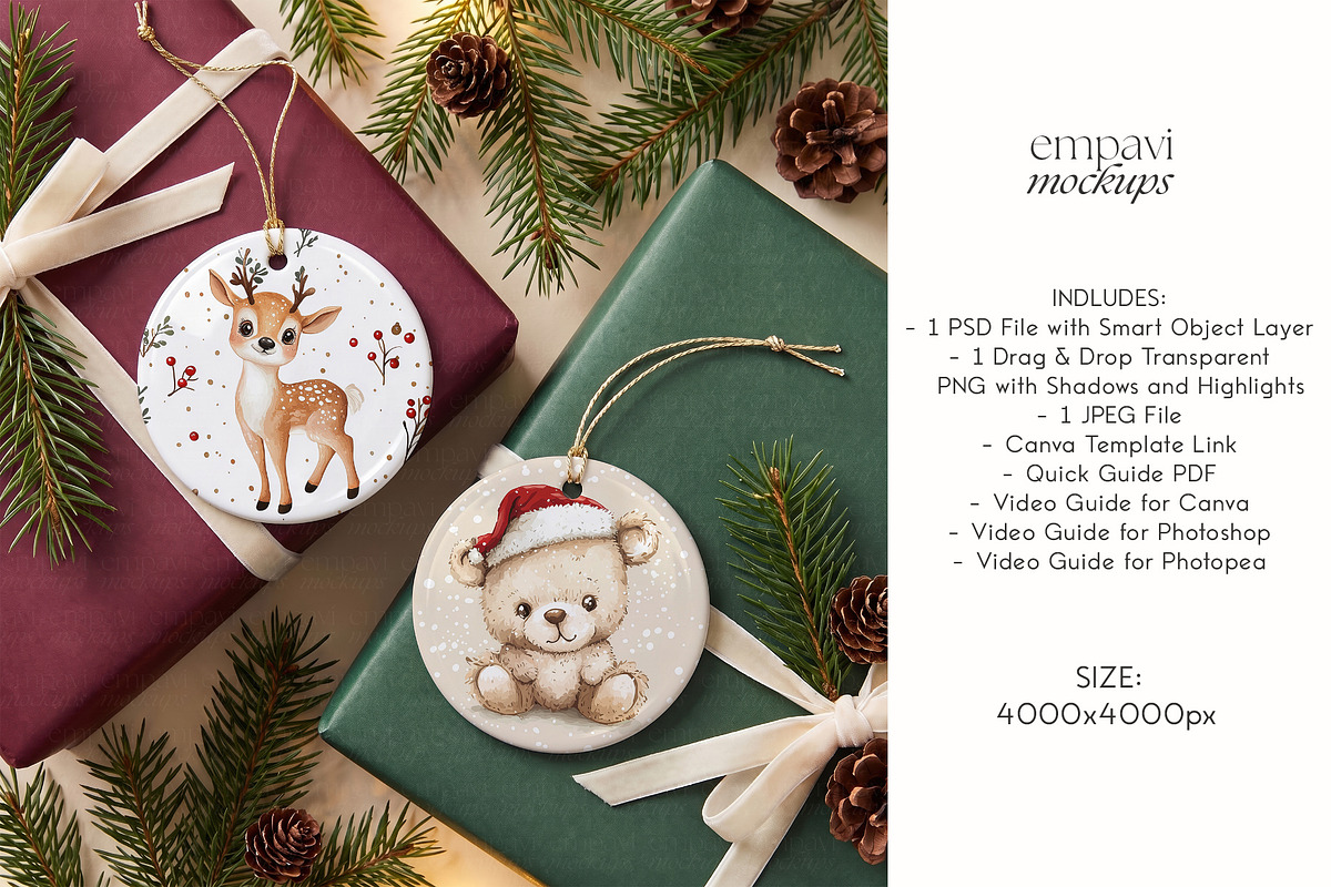 Ornament Mockup Set of 2, a Household Mockup by EmpaviMockups (Photo 4 of 5)