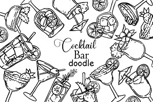 Alcoholic Cocktails doodle set, a Graphic by made by Tanya
