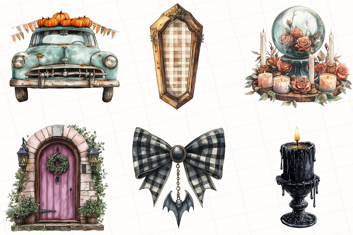 Creepy and Cozy Halloween Clipart, an Illustration by OK Design (Photo 2 of 5)